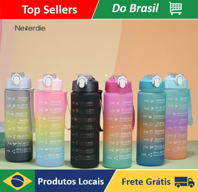 Garrafa de água Squeeze 900ml com adesivo