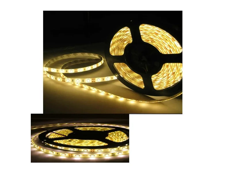 Rolo de Fita Led 5m Branco Quente Dupla Face Proof D'agua