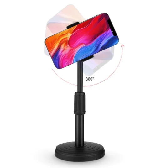 Suporte Tripé de Celular para Mesa com Regulagem de Altura 360°