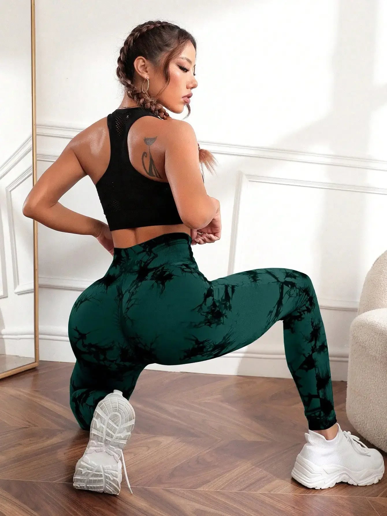 Leggings Esportivas Femininas sem Costura Cintura Alta de Academia