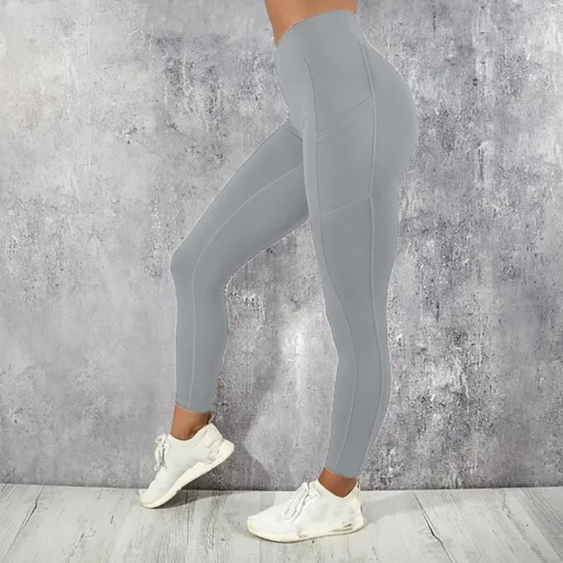 Leggings Fitness Cintura Alta Meias com Bolso