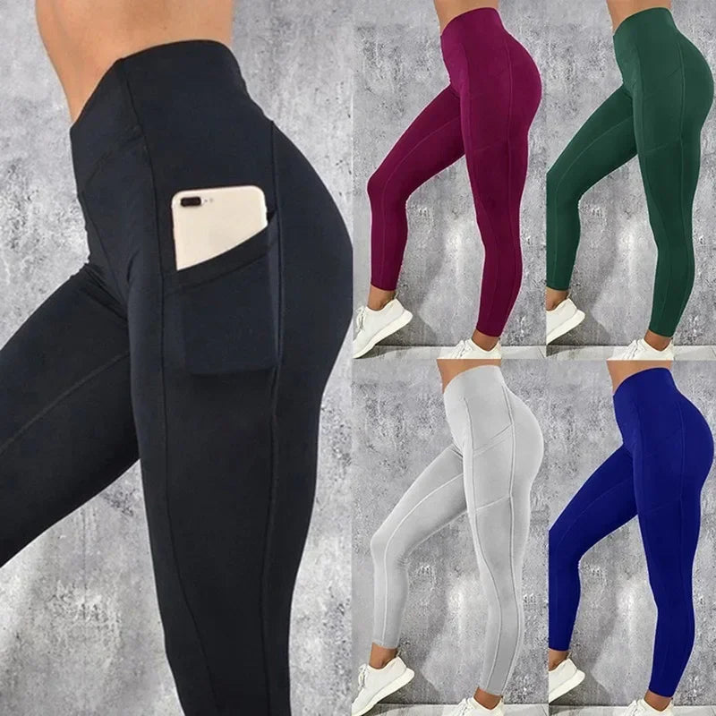 Leggings Fitness Cintura Alta Meias com Bolso